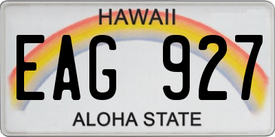 HI license plate EAG927