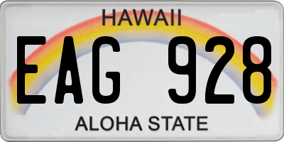 HI license plate EAG928