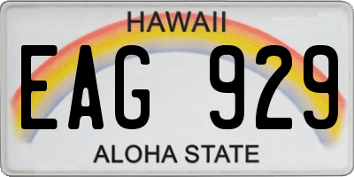 HI license plate EAG929