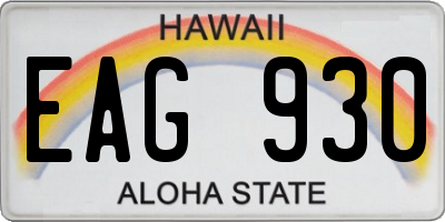 HI license plate EAG930