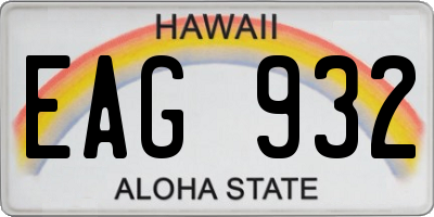 HI license plate EAG932