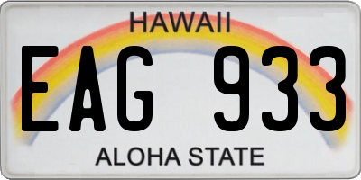 HI license plate EAG933