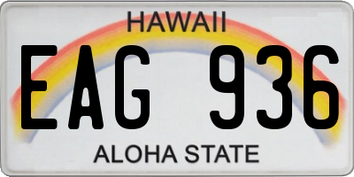 HI license plate EAG936