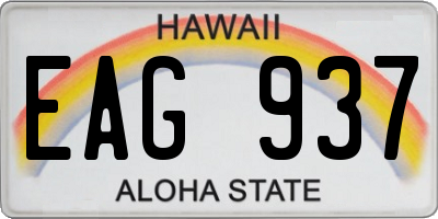 HI license plate EAG937