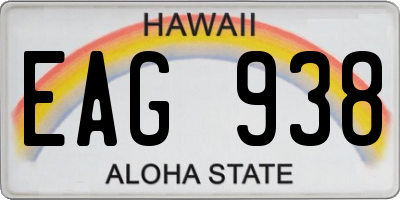 HI license plate EAG938