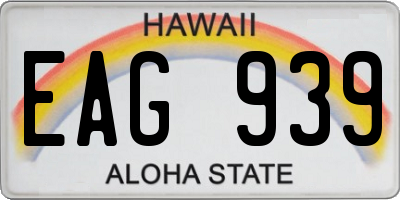 HI license plate EAG939