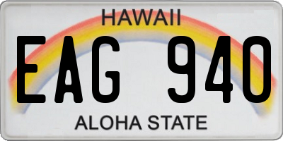 HI license plate EAG940