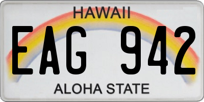 HI license plate EAG942