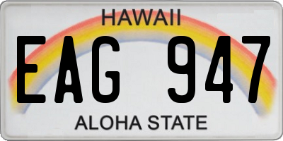 HI license plate EAG947