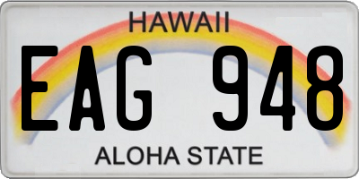 HI license plate EAG948