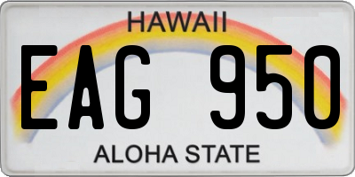 HI license plate EAG950