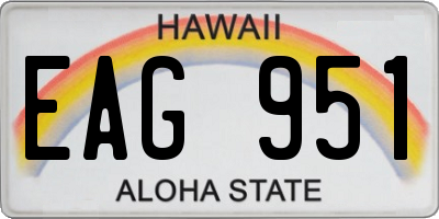 HI license plate EAG951