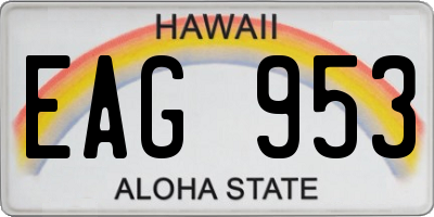 HI license plate EAG953