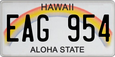 HI license plate EAG954