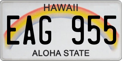 HI license plate EAG955