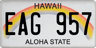 HI license plate EAG957