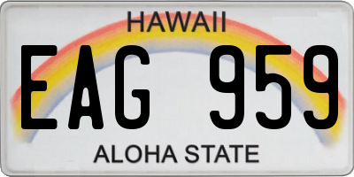 HI license plate EAG959