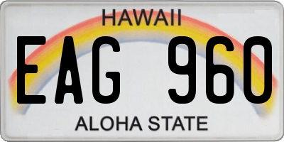 HI license plate EAG960