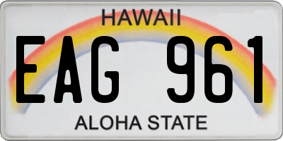 HI license plate EAG961