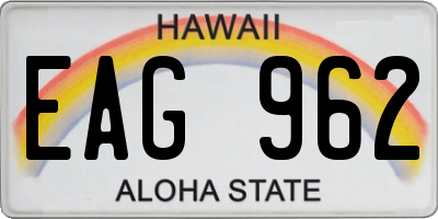 HI license plate EAG962