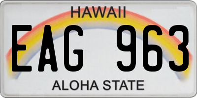 HI license plate EAG963