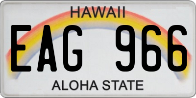 HI license plate EAG966