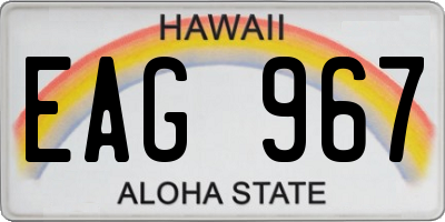 HI license plate EAG967