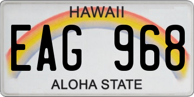 HI license plate EAG968