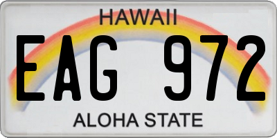 HI license plate EAG972