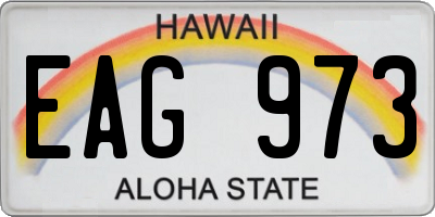 HI license plate EAG973