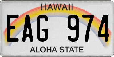 HI license plate EAG974