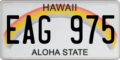 HI license plate EAG975