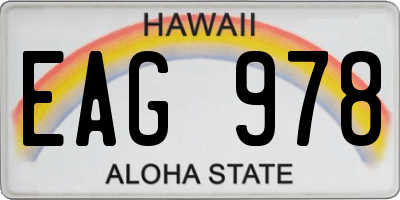 HI license plate EAG978