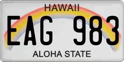 HI license plate EAG983