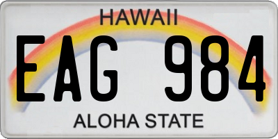 HI license plate EAG984