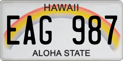 HI license plate EAG987