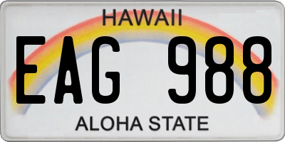 HI license plate EAG988