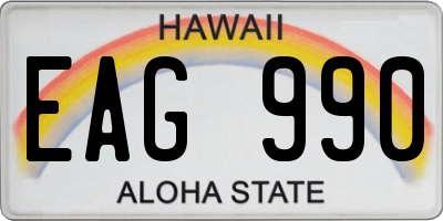 HI license plate EAG990