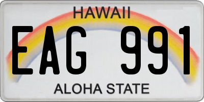 HI license plate EAG991