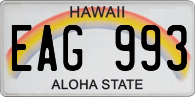 HI license plate EAG993