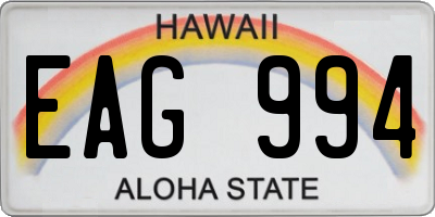 HI license plate EAG994