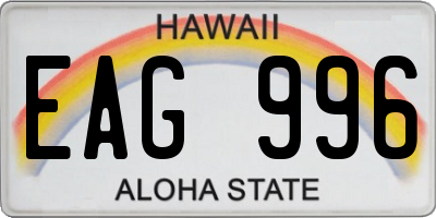 HI license plate EAG996