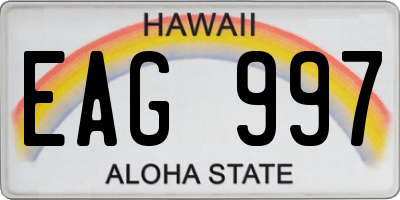 HI license plate EAG997