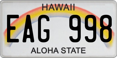 HI license plate EAG998