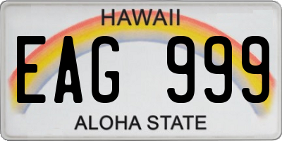 HI license plate EAG999