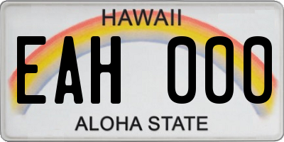 HI license plate EAH000