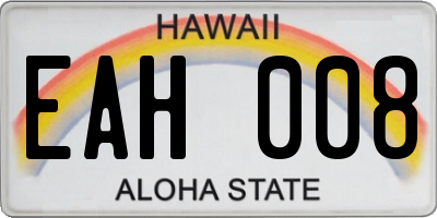 HI license plate EAH008