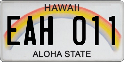 HI license plate EAH011