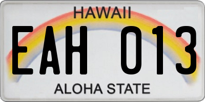 HI license plate EAH013