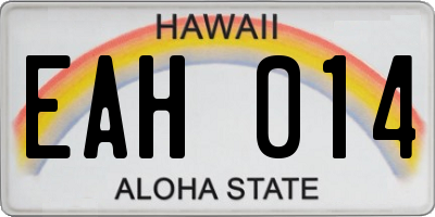 HI license plate EAH014